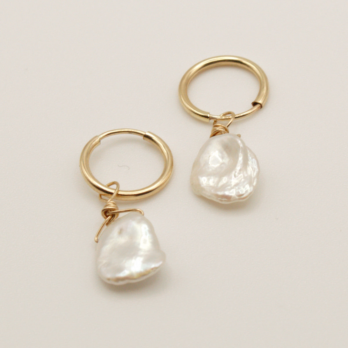 Aurora Pearl Hoop Earrings