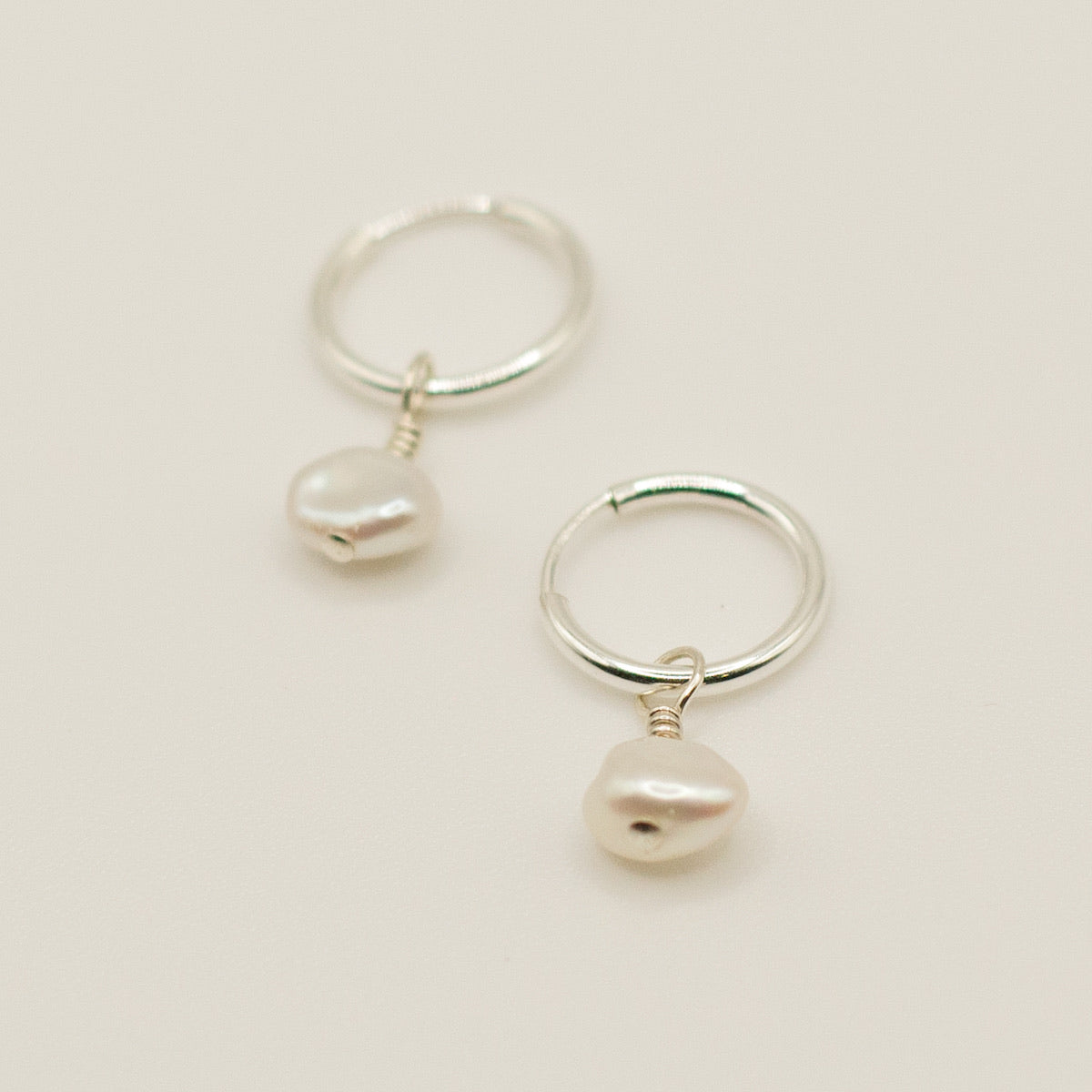 Selene Pearl Hoop Earrings