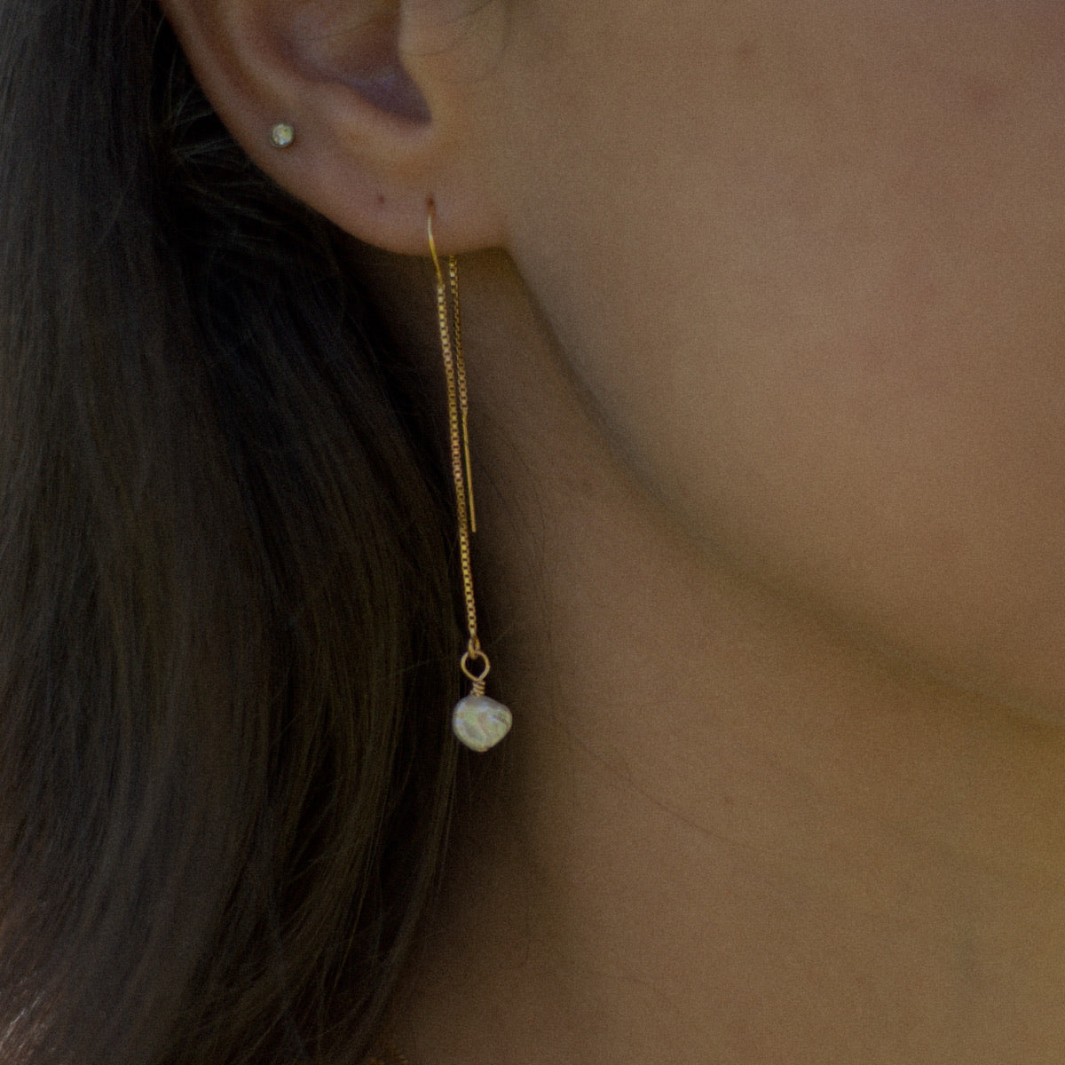 Celeste Pearl Threader Earrings