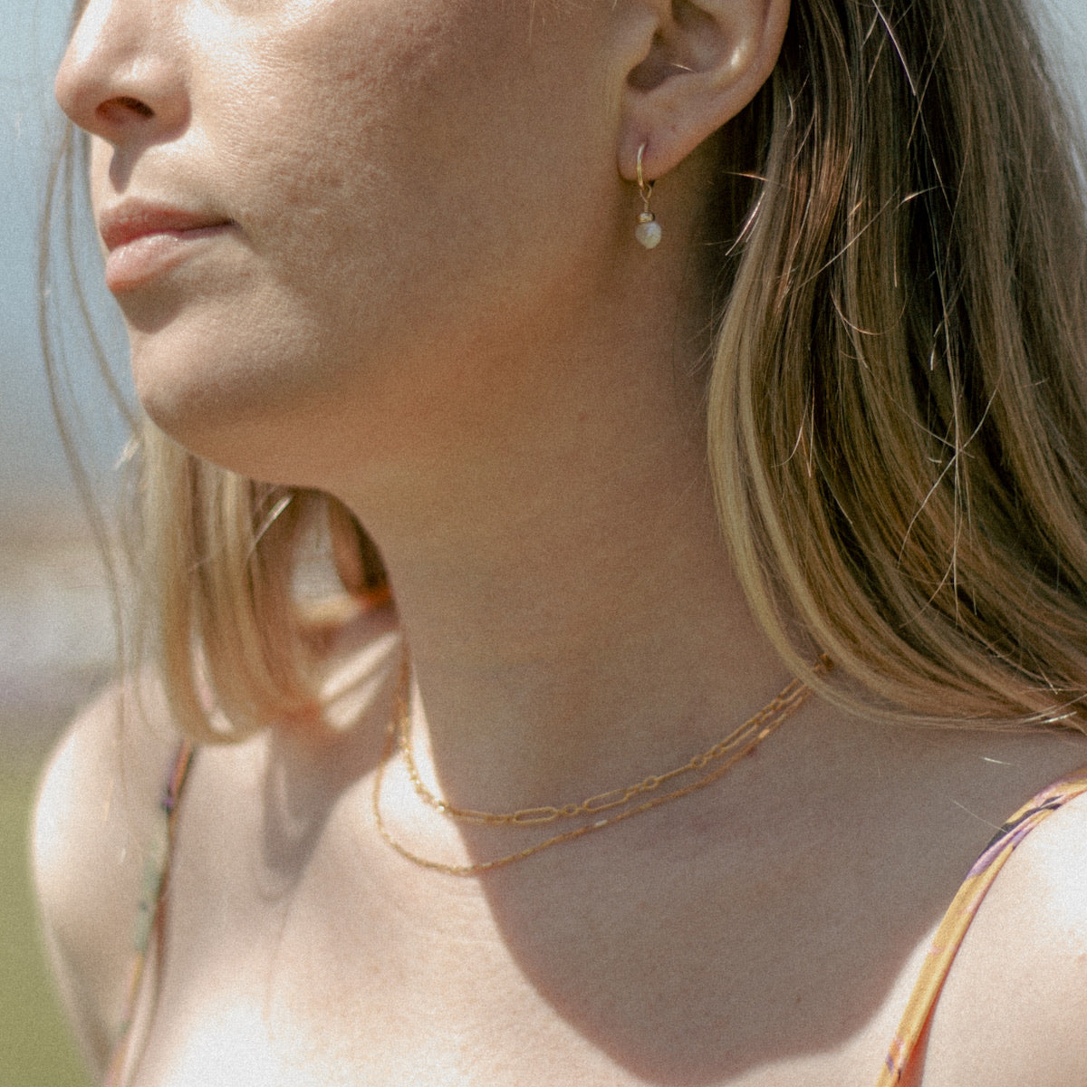 Nova Pearl Hoop Earrings