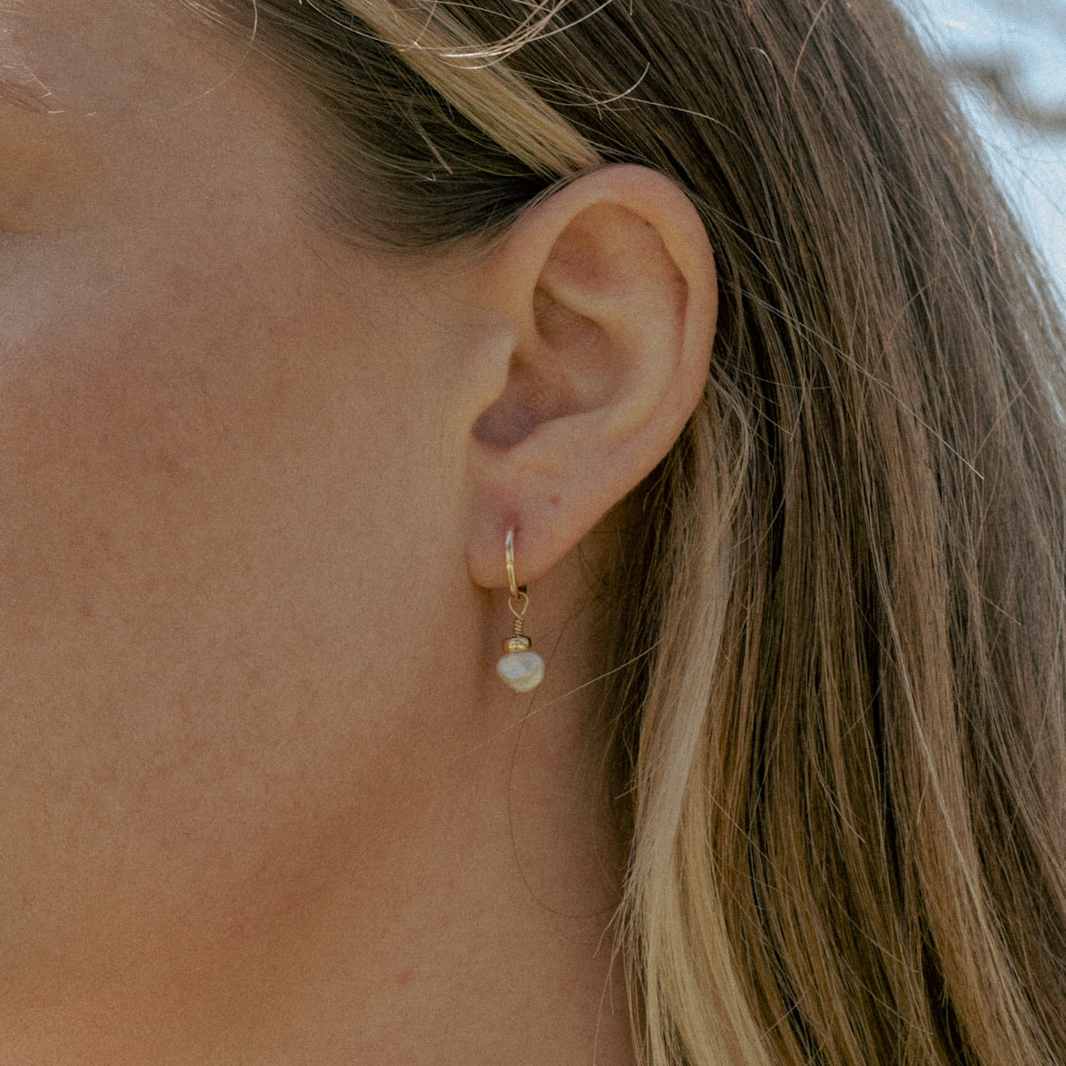 Nova Pearl Hoop Earrings