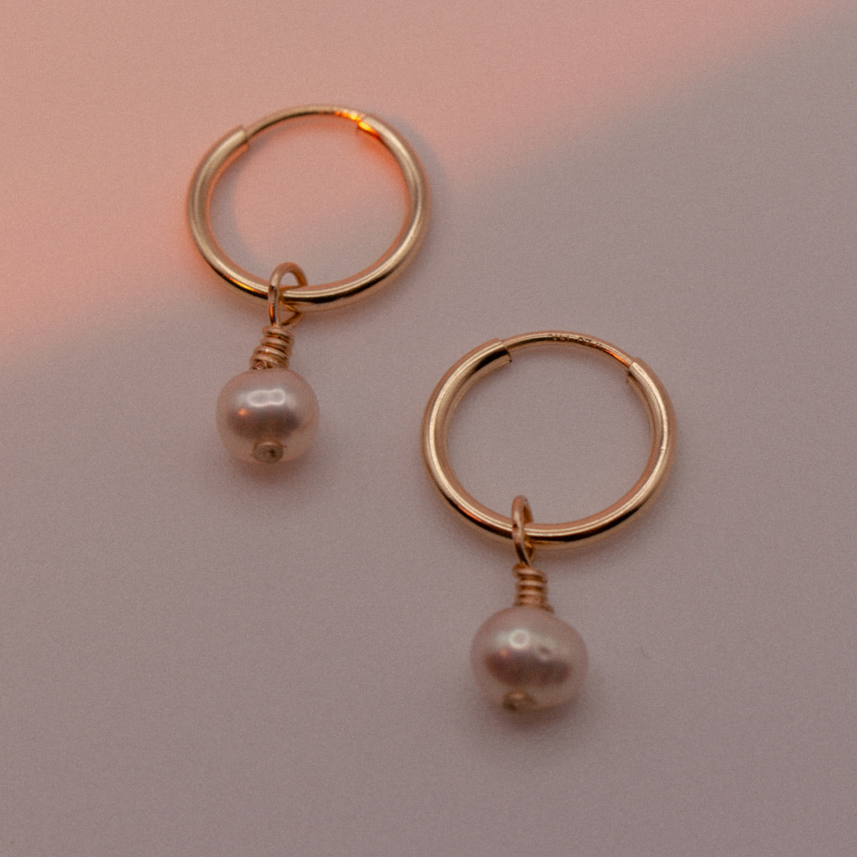 Selene Pearl Hoop Earrings