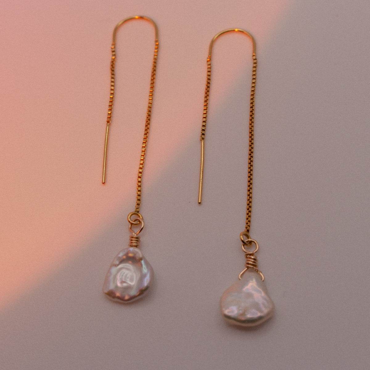 Aurora Pearl Threader Earrings