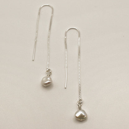 Celeste Pearl Threader Earrings