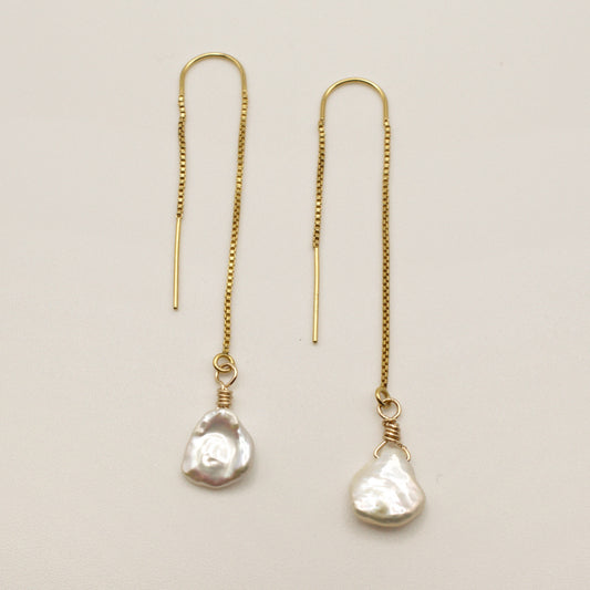 Aurora Pearl Threader Earrings