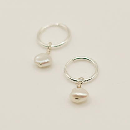 Selene Pearl Hoop Earrings