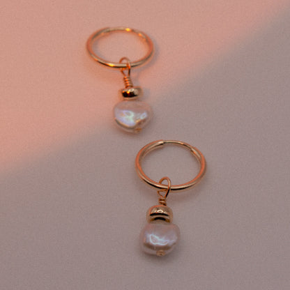 Nova Pearl Hoop Earrings