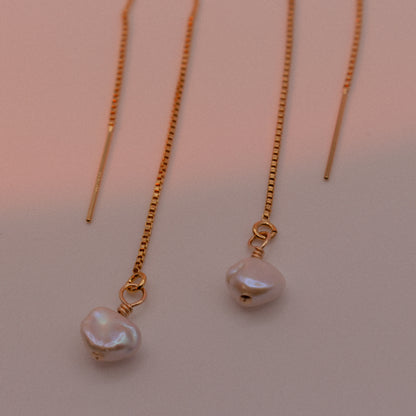 Celeste Pearl Threader Earrings